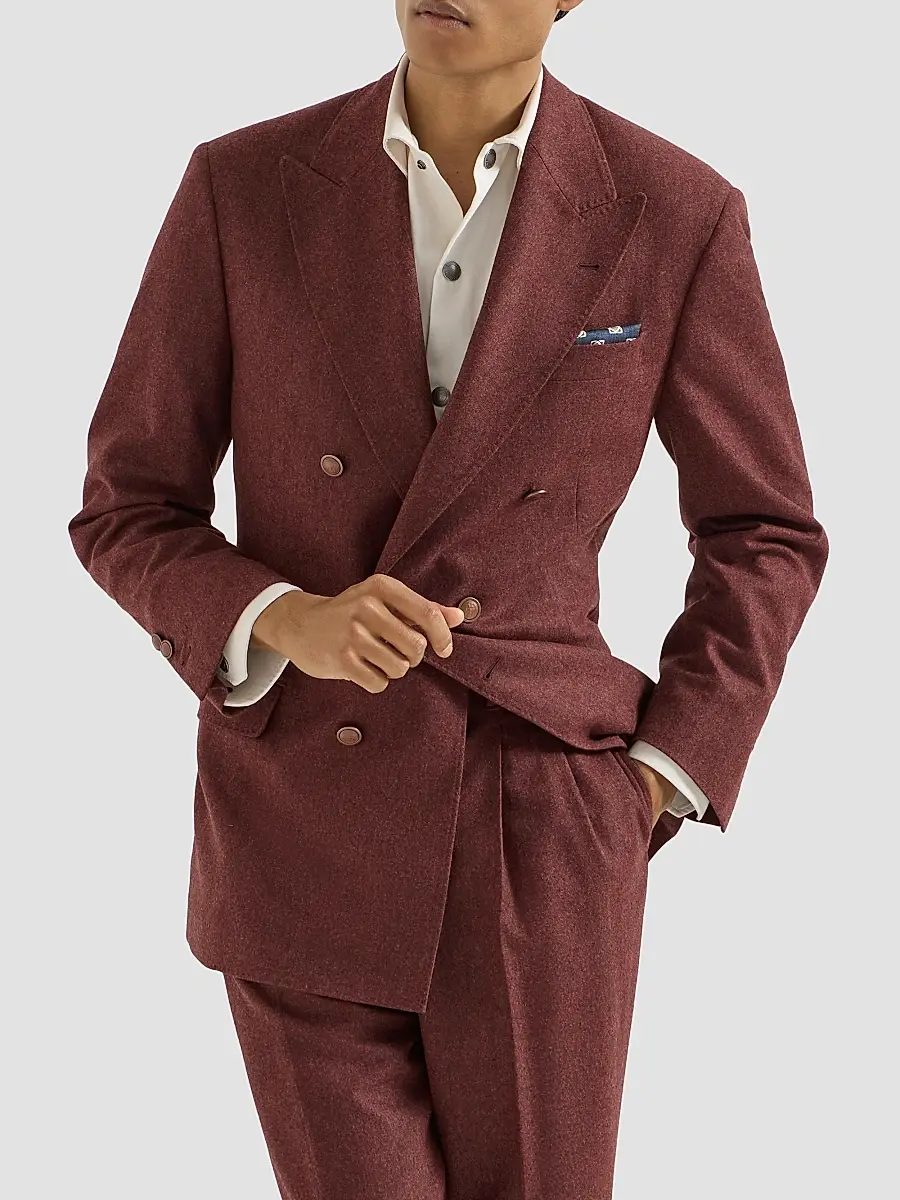 Brunello Cucinelli Men's Virgin Wool and Cashmere Flannel Cavallo Tailor Blazer | Thumbnail 3