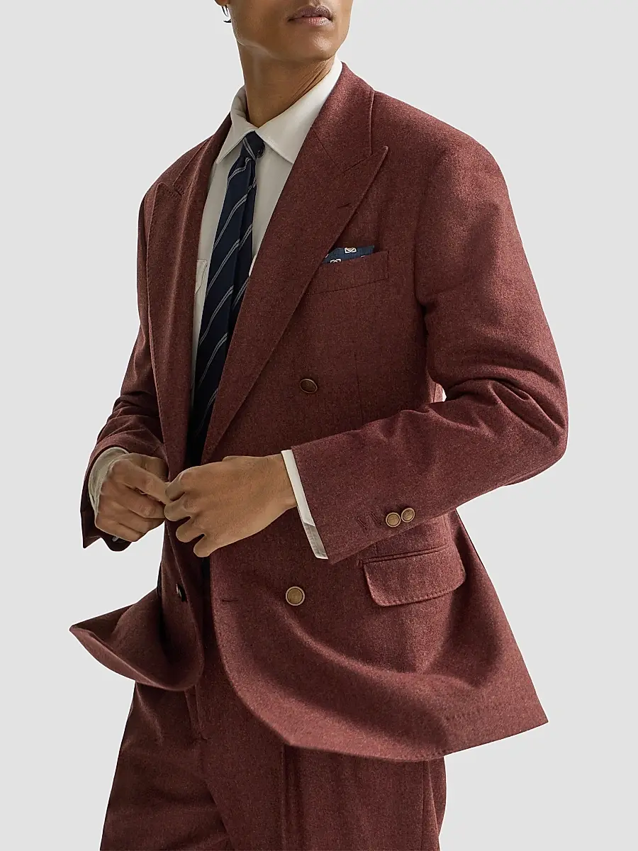Brunello Cucinelli Men's Virgin Wool and Cashmere Flannel Cavallo Tailor Blazer | Thumbnail 5