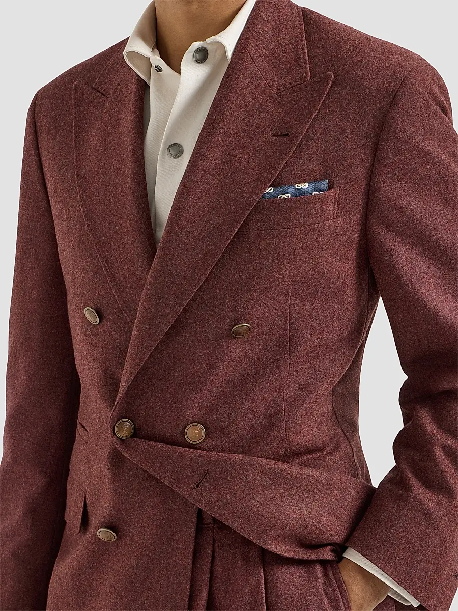 Brunello Cucinelli Men's Virgin Wool and Cashmere Flannel Cavallo Tailor Blazer | Thumbnail 6