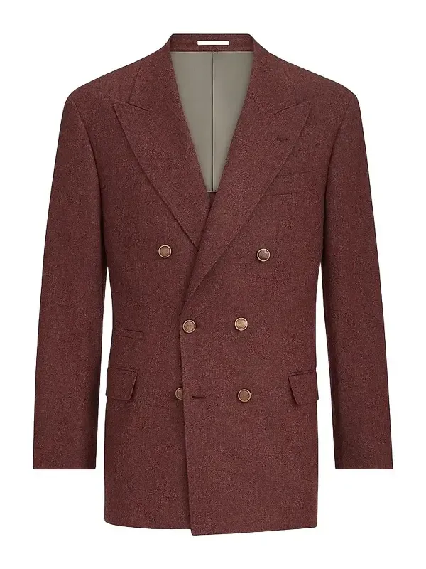 Brunello Cucinelli Men's Virgin Wool and Cashmere Flannel Cavallo Tailor Blazer