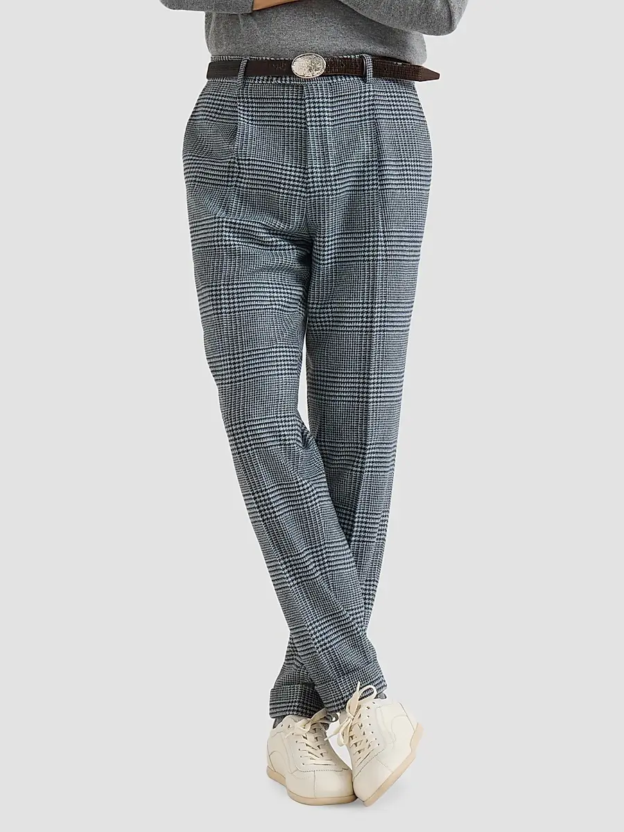 Brunello Cucinelli Men's Comfort Wool and Cashmere Prince of Wales Flannel Trousers | Thumbnail 5