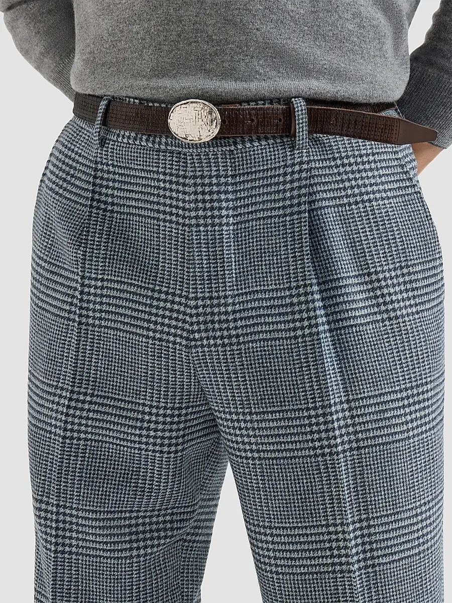 Brunello Cucinelli Men's Comfort Wool and Cashmere Prince of Wales Flannel Trousers | Thumbnail 6