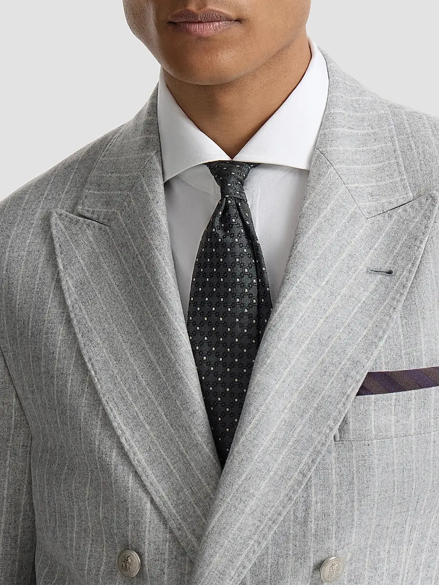 Brunello Cucinelli Men's Silk Jacquard Tie | Thumbnail 3 Brunello Cucinelli Men's Silk Jacquard Tie | Thumbnail 3