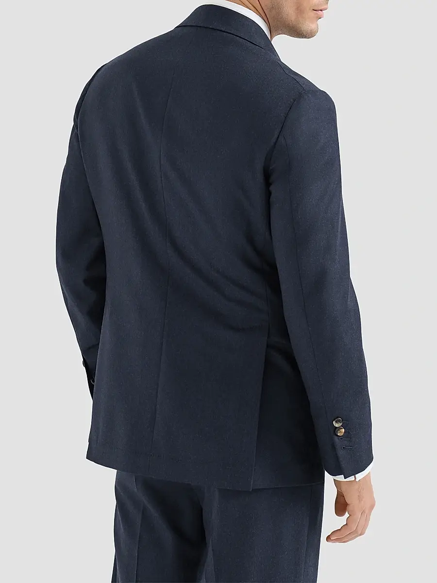 Brunello Cucinelli Men's Virgin Wool Flannel Deconstructed Cavallo Blazer | Thumbnail 4 Brunello Cucinelli Men's Virgin Wool Flannel Deconstructed Cavallo Blazer | Thumbnail 4