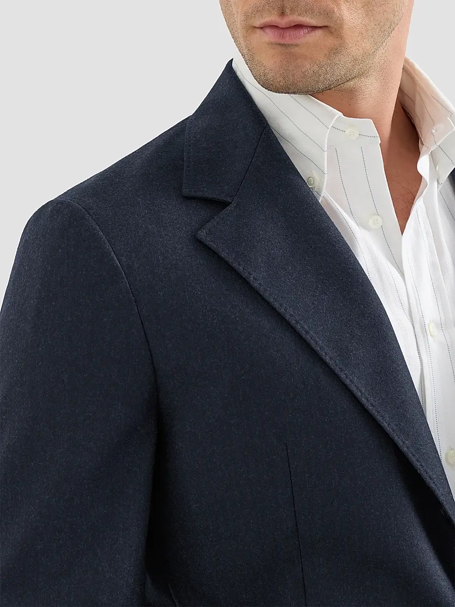 Brunello Cucinelli Men's Virgin Wool Flannel Deconstructed Cavallo Blazer | Thumbnail 5 Brunello Cucinelli Men's Virgin Wool Flannel Deconstructed Cavallo Blazer | Thumbnail 5