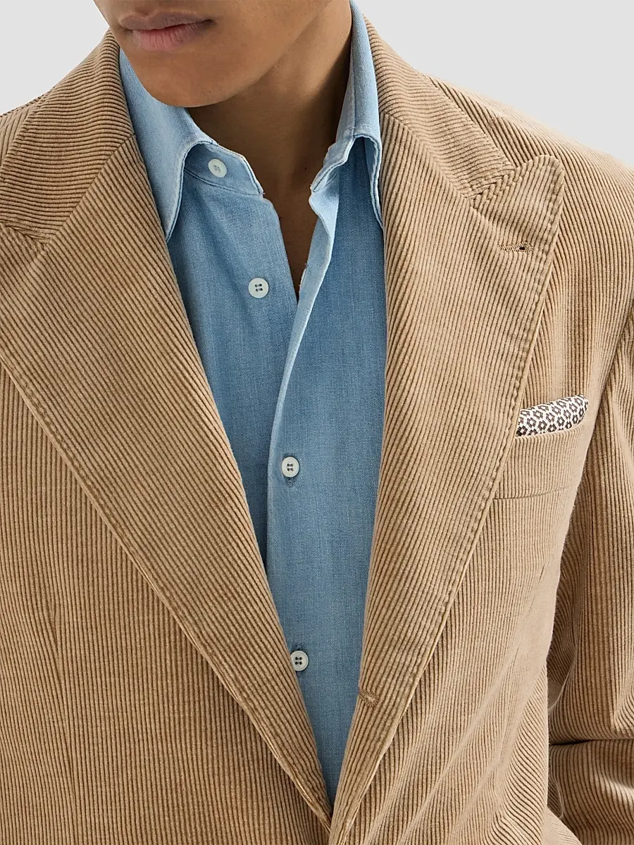 Brunello Cucinelli Men's Comfort Cotton and Cashmere Corduroy Deconstructed Blazer | Thumbnail 5
