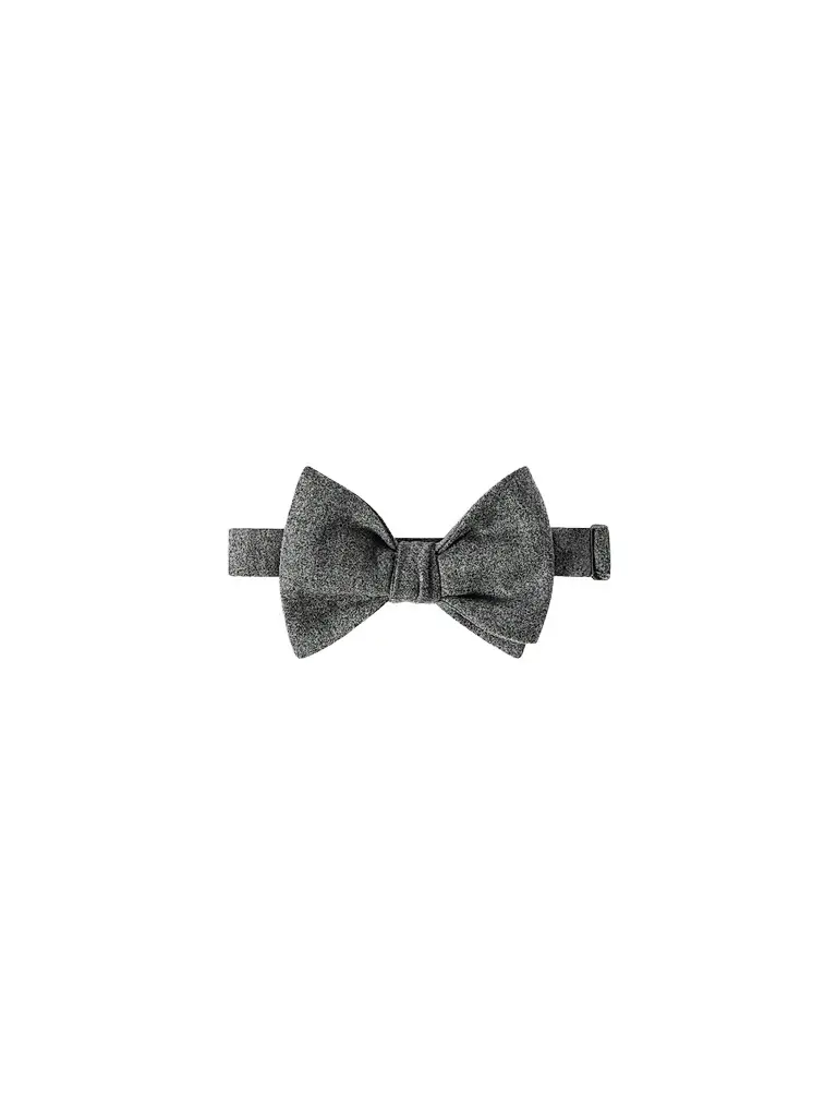 Brunello Cucinelli Men's Wool, Silk and Cashmere Lightweight Flannel Bow Tie - Dark Grey | Image 1 Brunello Cucinelli Men's Wool, Silk and Cashmere Lightweight Flannel Bow Tie - Dark Grey | Image 1