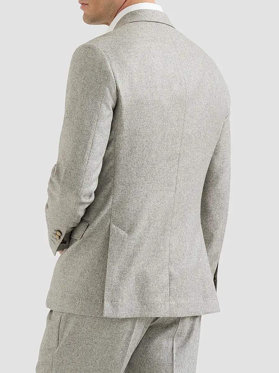 Brunello Cucinelli Men's Silk and Cashmere Cavalry Tweed Deconstructed Blazer | Thumbnail 4