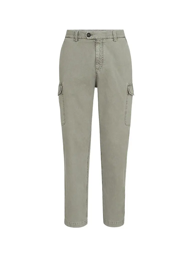Brunello Cucinelli Men's Peached Cotton Gabardine Trousers with Cargo Pockets - Military | Image 1 Brunello Cucinelli Men's Peached Cotton Gabardine Trousers with Cargo Pockets - Military | Image 1