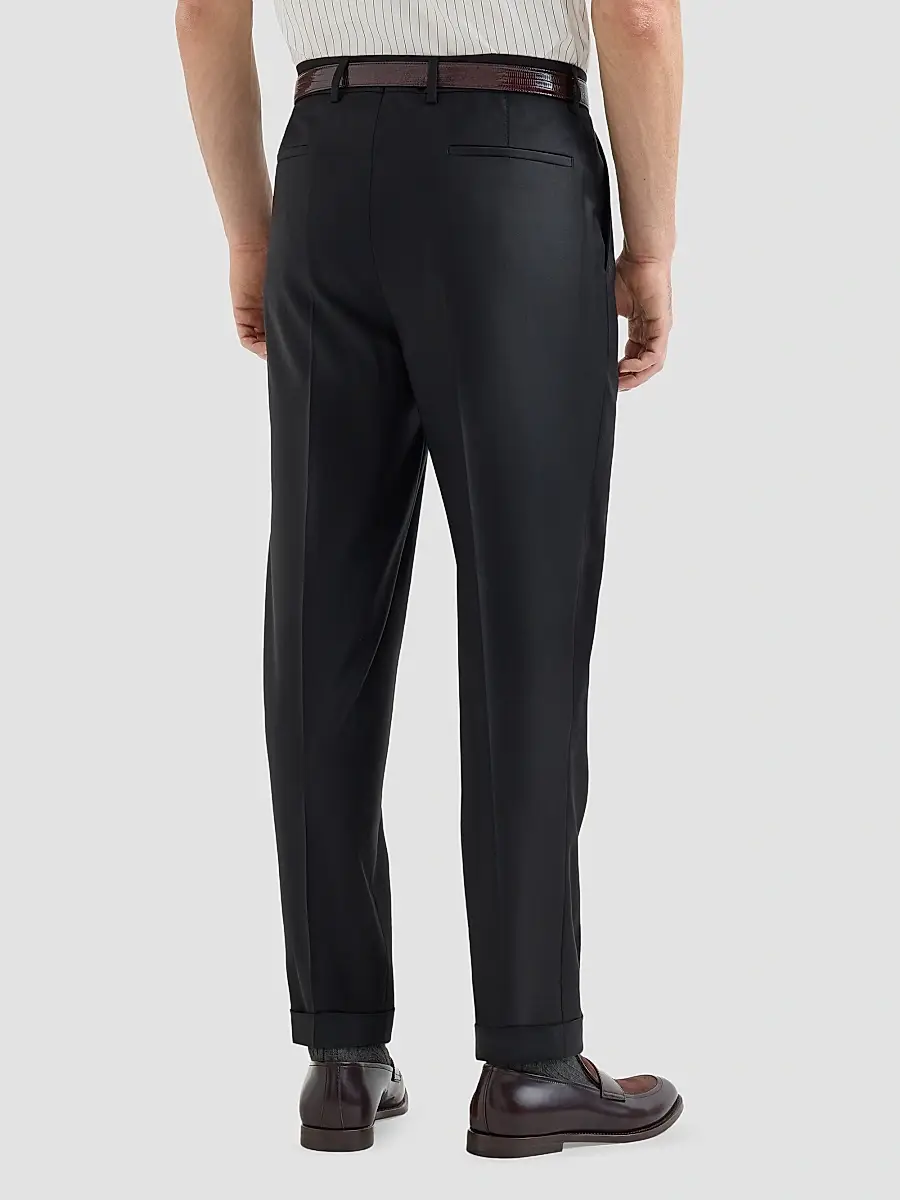 Brunello Cucinelli Men's Super 150s Virgin Wool Four Season Batavia Trousers | Thumbnail 4 Brunello Cucinelli Men's Super 150s Virgin Wool Four Season Batavia Trousers | Thumbnail 4