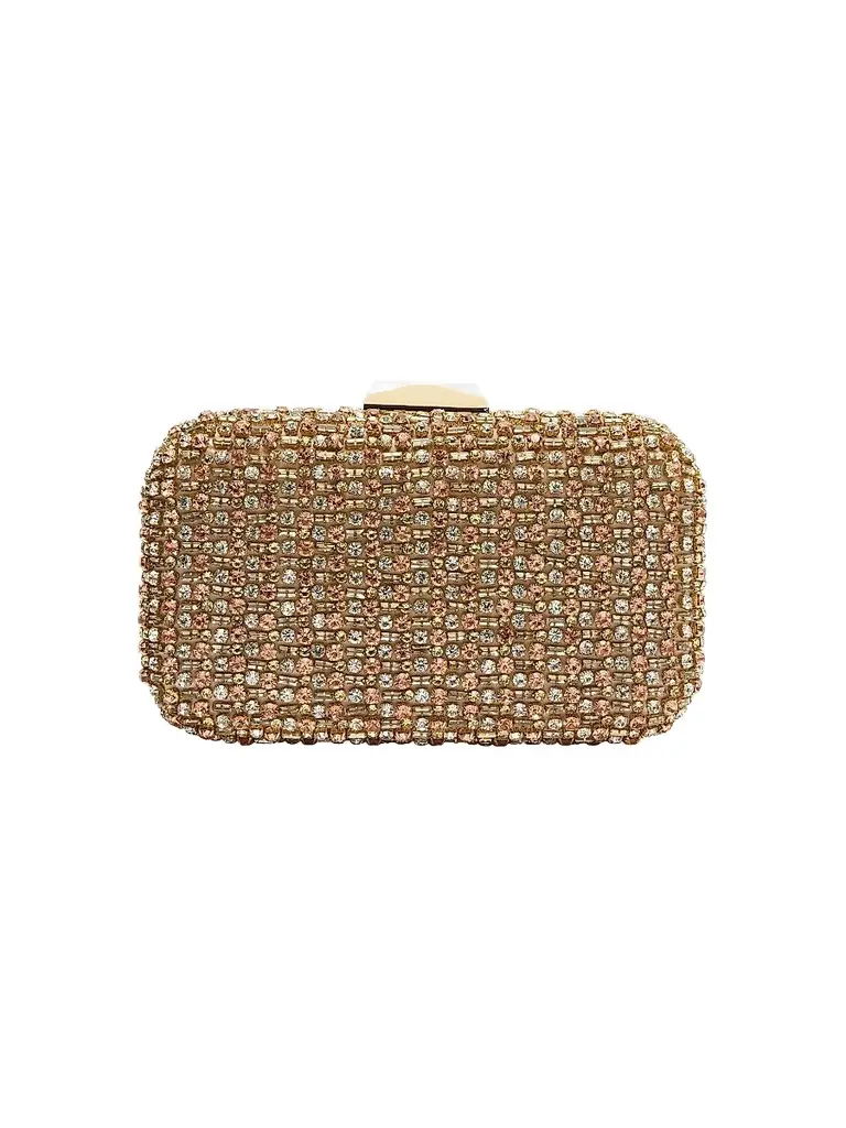 Rebecca Vallance Women's Embellished Satin Clutch - Champagne | Image 1 Rebecca Vallance Women's Embellished Satin Clutch - Champagne | Image 1