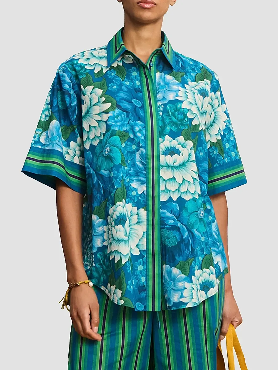 ALÉMAIS Women's Margo Floral Cotton Voile Shirt | Thumbnail 3 ALÉMAIS Women's Margo Floral Cotton Voile Shirt | Thumbnail 3