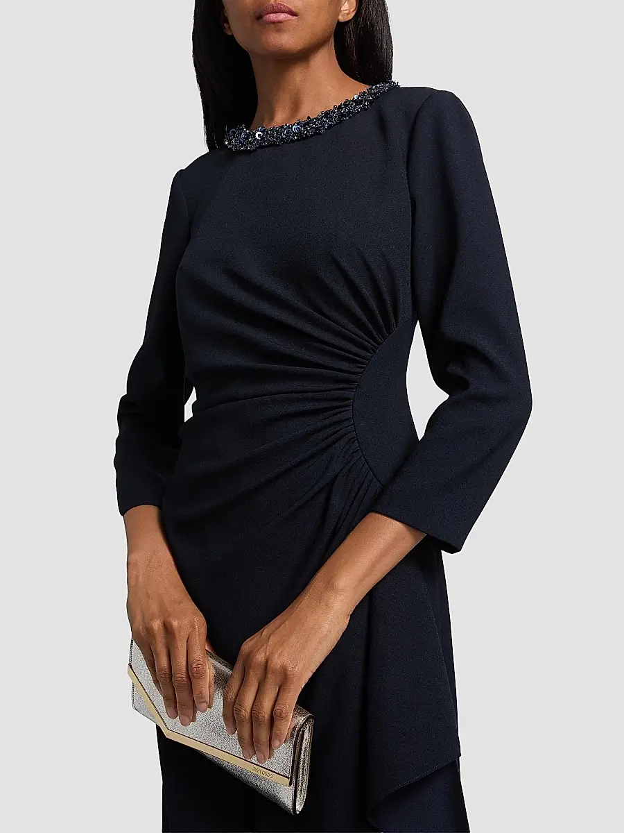 Teri Jon by Rickie Freeman Women's Sequinned Crepe Sheath Knee-Length Dress | Thumbnail 6