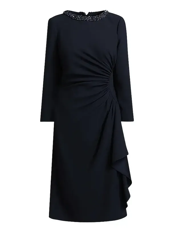 Women's Sequinned Crepe Sheath Knee-Length Dress Women's Sequinned Crepe Sheath Knee-Length Dress