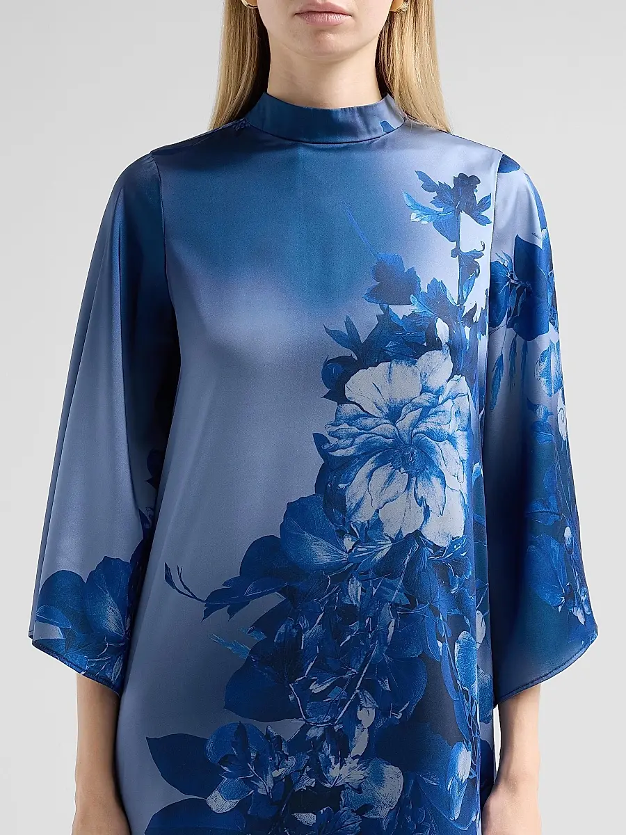 Teri Jon by Rickie Freeman Women's Floral Twill Midi Dress | Thumbnail 5 Teri Jon by Rickie Freeman Women's Floral Twill Midi Dress | Thumbnail 5