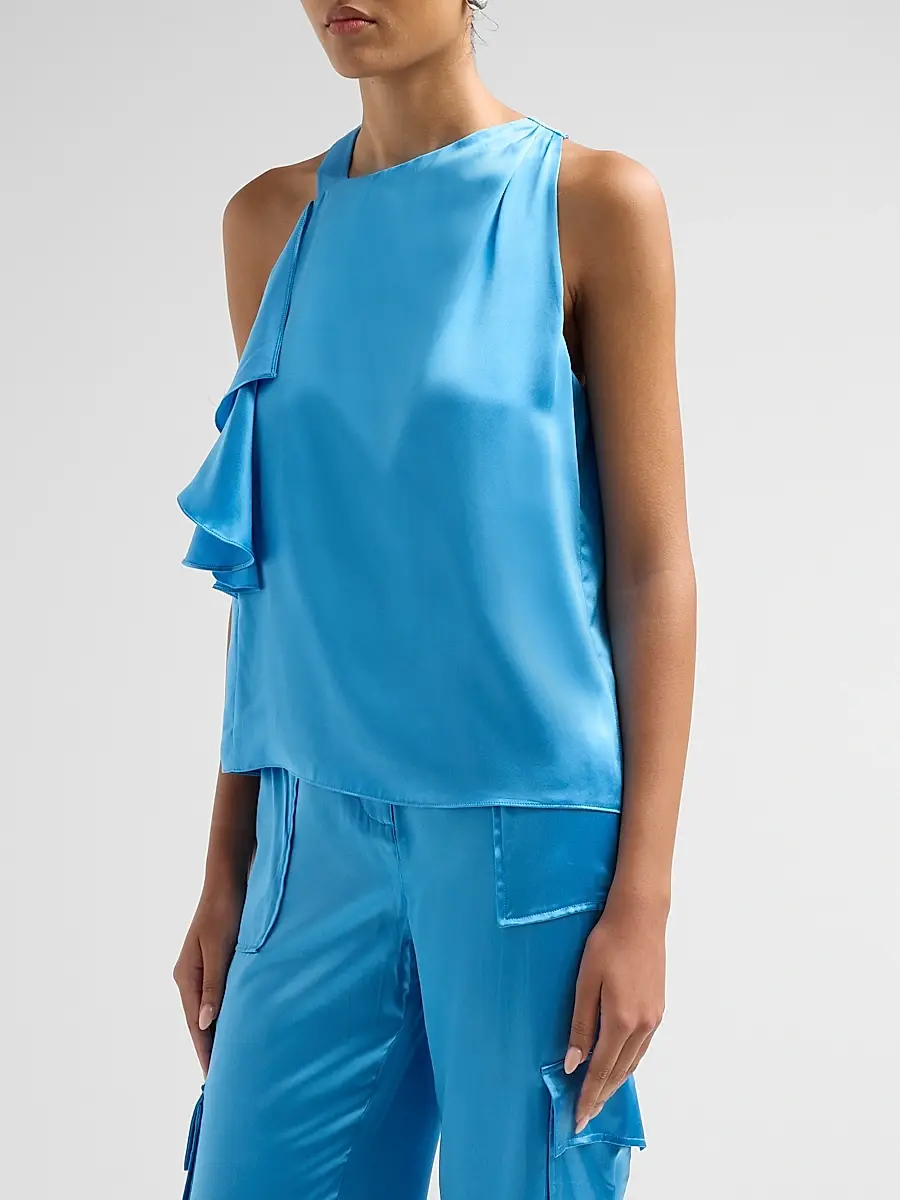 Ramy Brook Women's Danielle Draped Satin Blouse | Thumbnail 4 Ramy Brook Women's Danielle Draped Satin Blouse | Thumbnail 4
