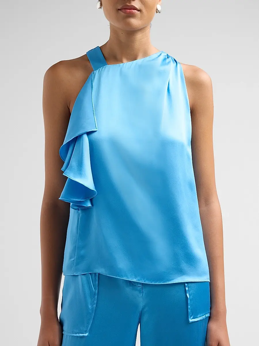 Ramy Brook Women's Danielle Draped Satin Blouse | Thumbnail 5 Ramy Brook Women's Danielle Draped Satin Blouse | Thumbnail 5