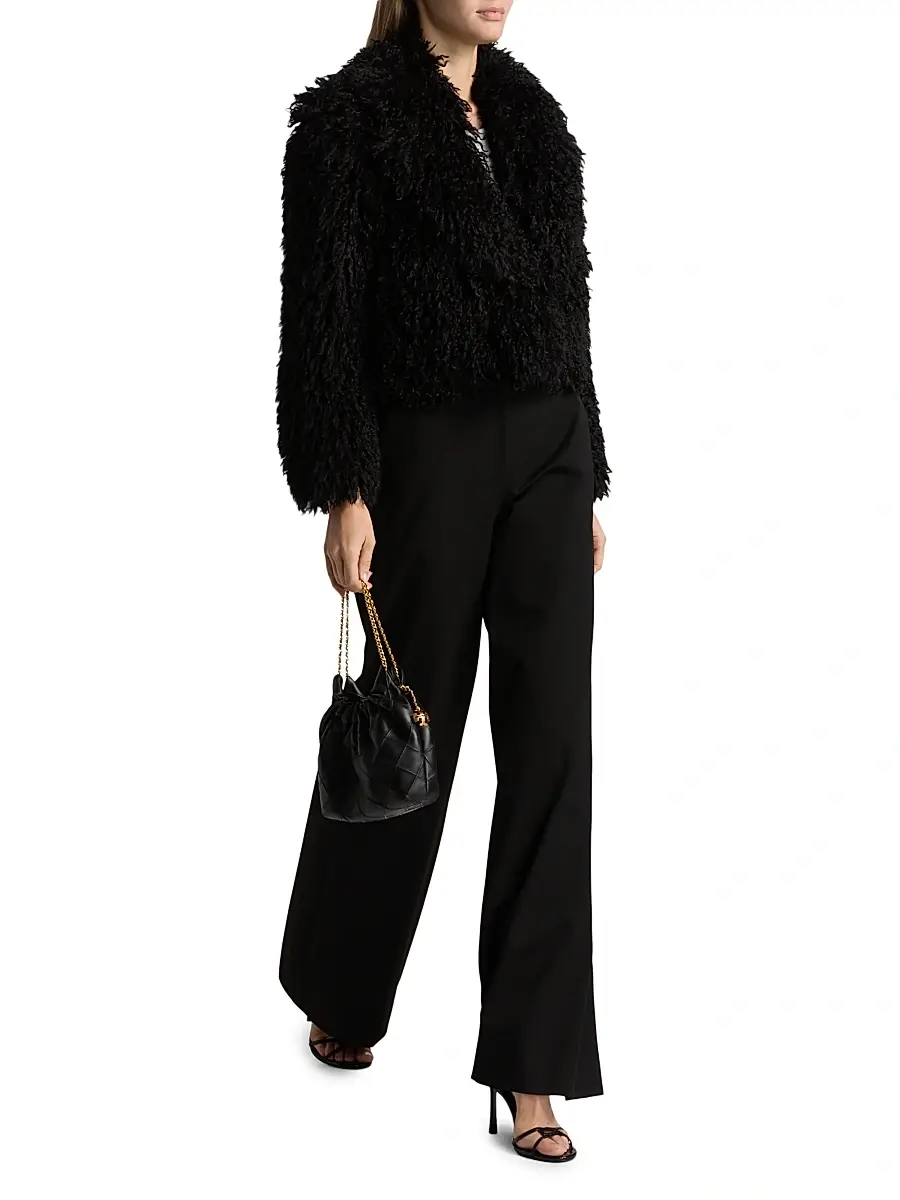 L'Agence Women's Aura Faux-Fur Cropped Coat | Thumbnail 2 L'Agence Women's Aura Faux-Fur Cropped Coat | Thumbnail 2