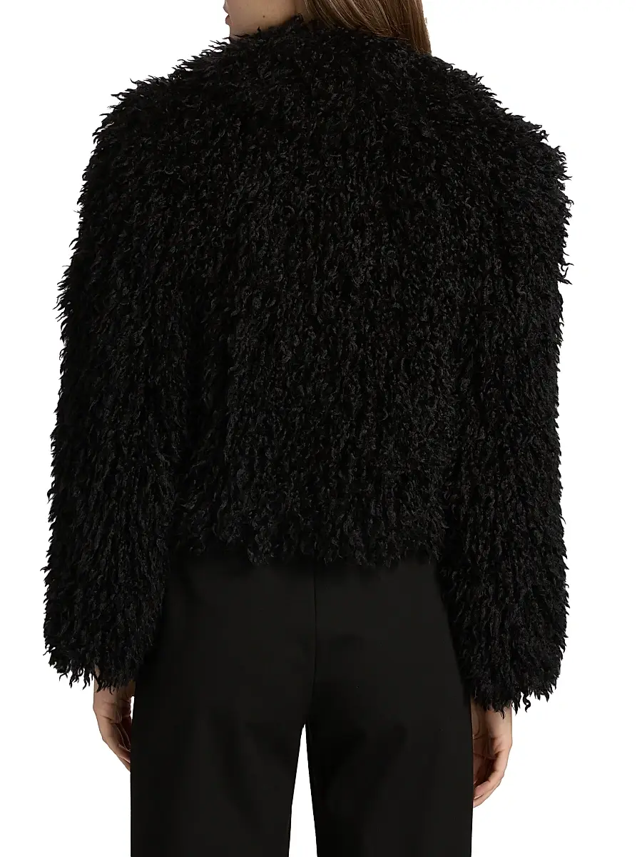 L'Agence Women's Aura Faux-Fur Cropped Coat | Thumbnail 5 L'Agence Women's Aura Faux-Fur Cropped Coat | Thumbnail 5