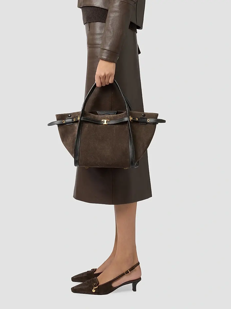 Tod's Women's Suede Small Shopping Bag | Thumbnail 2 Tod's Women's Suede Small Shopping Bag | Thumbnail 2