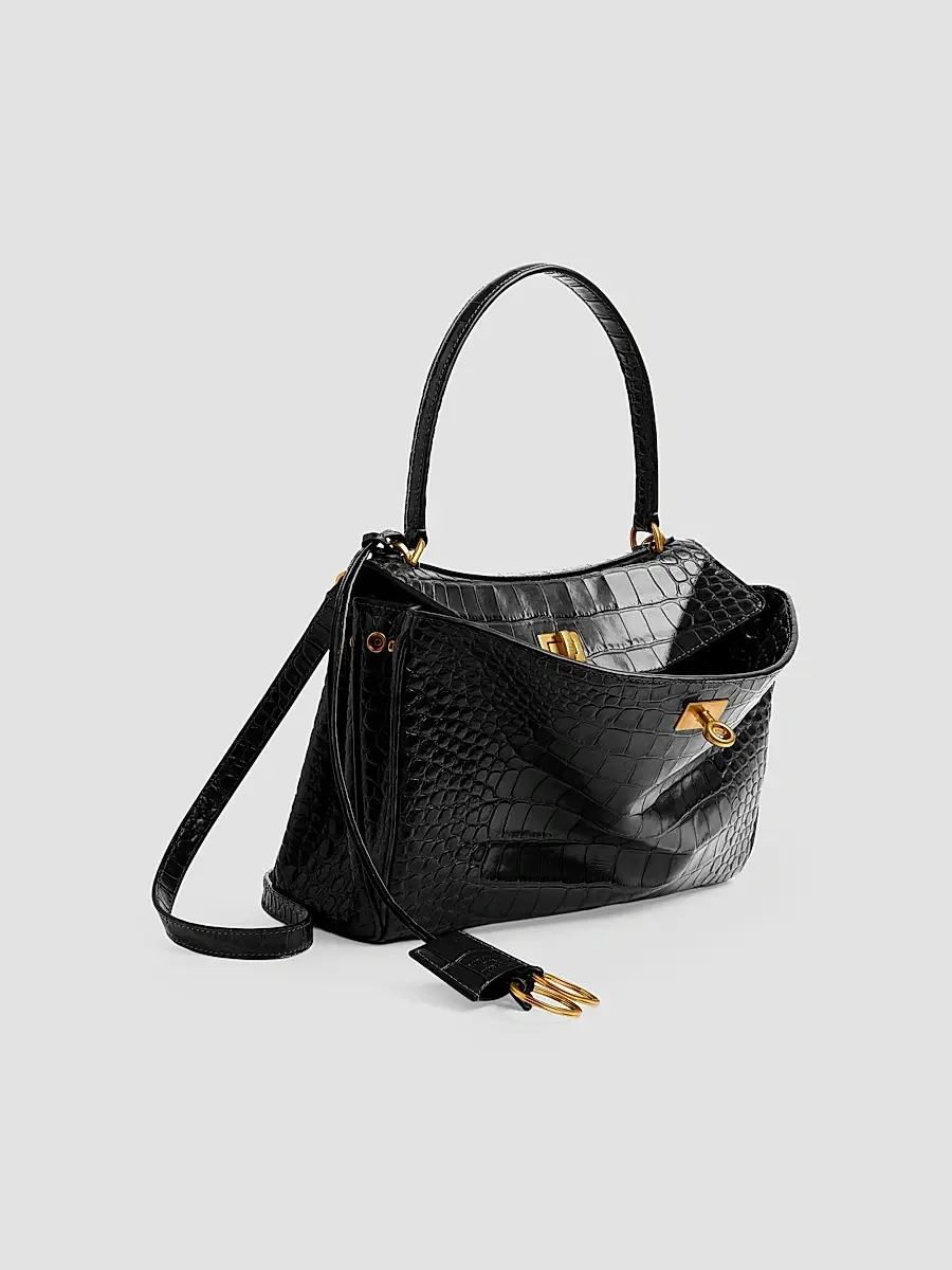 Balenciaga Women's Rodeo Small Crocodile Embossed Shoulder Bag | Thumbnail 2 Balenciaga Women's Rodeo Small Crocodile Embossed Shoulder Bag | Thumbnail 2