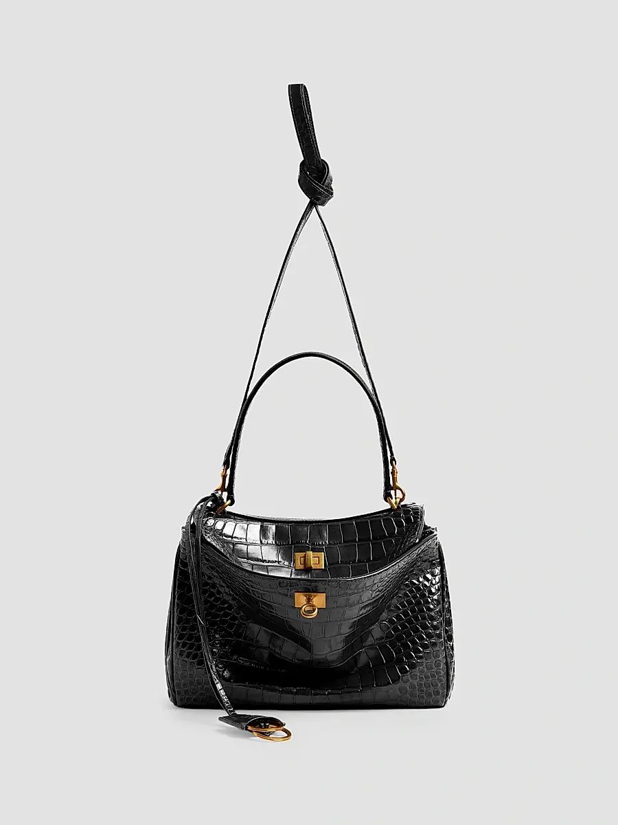 Balenciaga Women's Rodeo Small Crocodile Embossed Shoulder Bag | Thumbnail 5 Balenciaga Women's Rodeo Small Crocodile Embossed Shoulder Bag | Thumbnail 5
