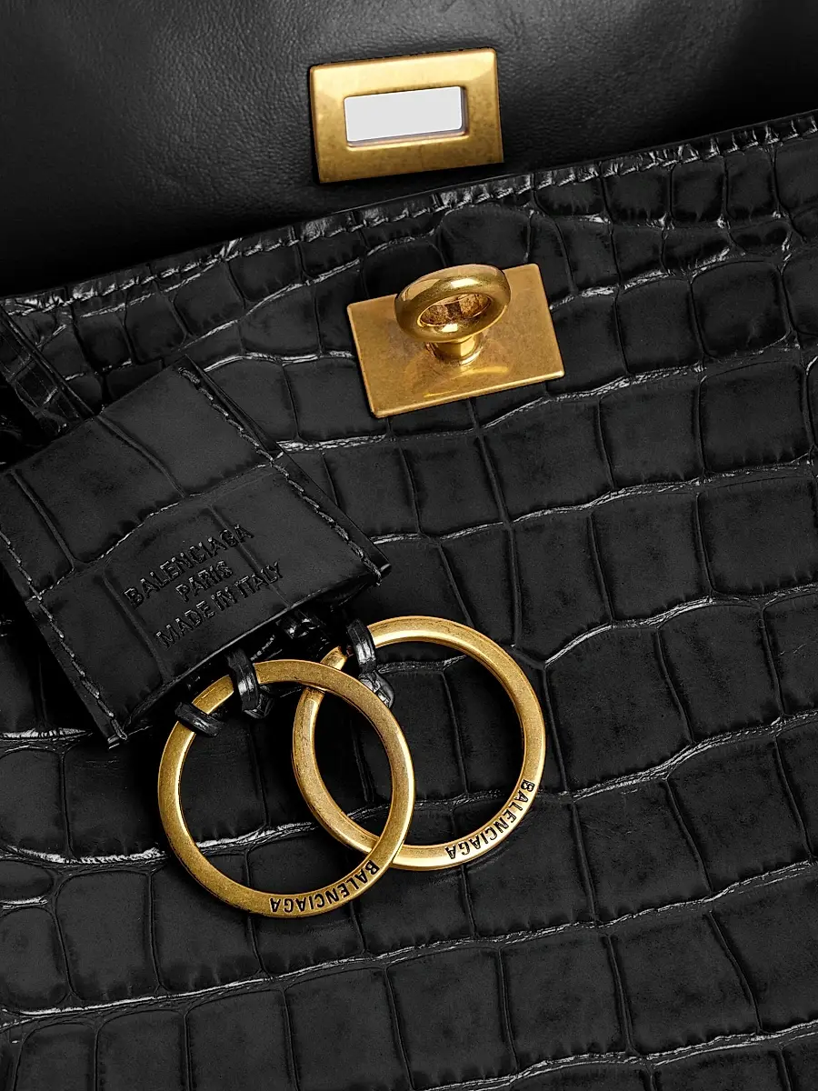 Balenciaga Women's Rodeo Small Crocodile Embossed Shoulder Bag | Thumbnail 6 Balenciaga Women's Rodeo Small Crocodile Embossed Shoulder Bag | Thumbnail 6
