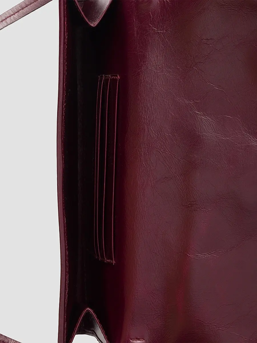 Prada Women's Leather Wallet with Shoulder Strap - Dark Red | Thumbnail 5 Prada Women's Leather Wallet with Shoulder Strap - Dark Red | Thumbnail 5
