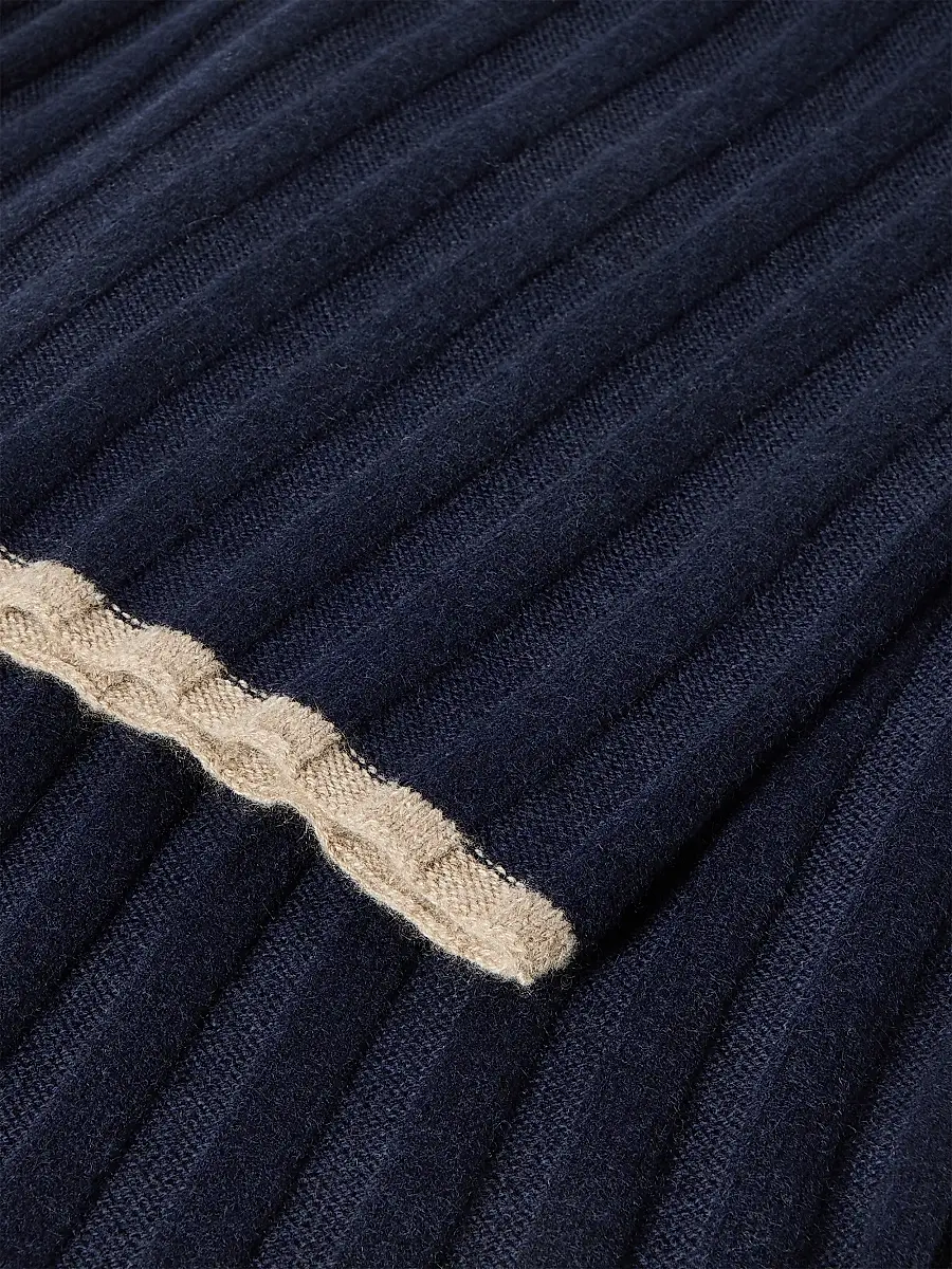 Brunello Cucinelli Men's Cashmere Rib Knit Scarf | Thumbnail 3 Brunello Cucinelli Men's Cashmere Rib Knit Scarf | Thumbnail 3