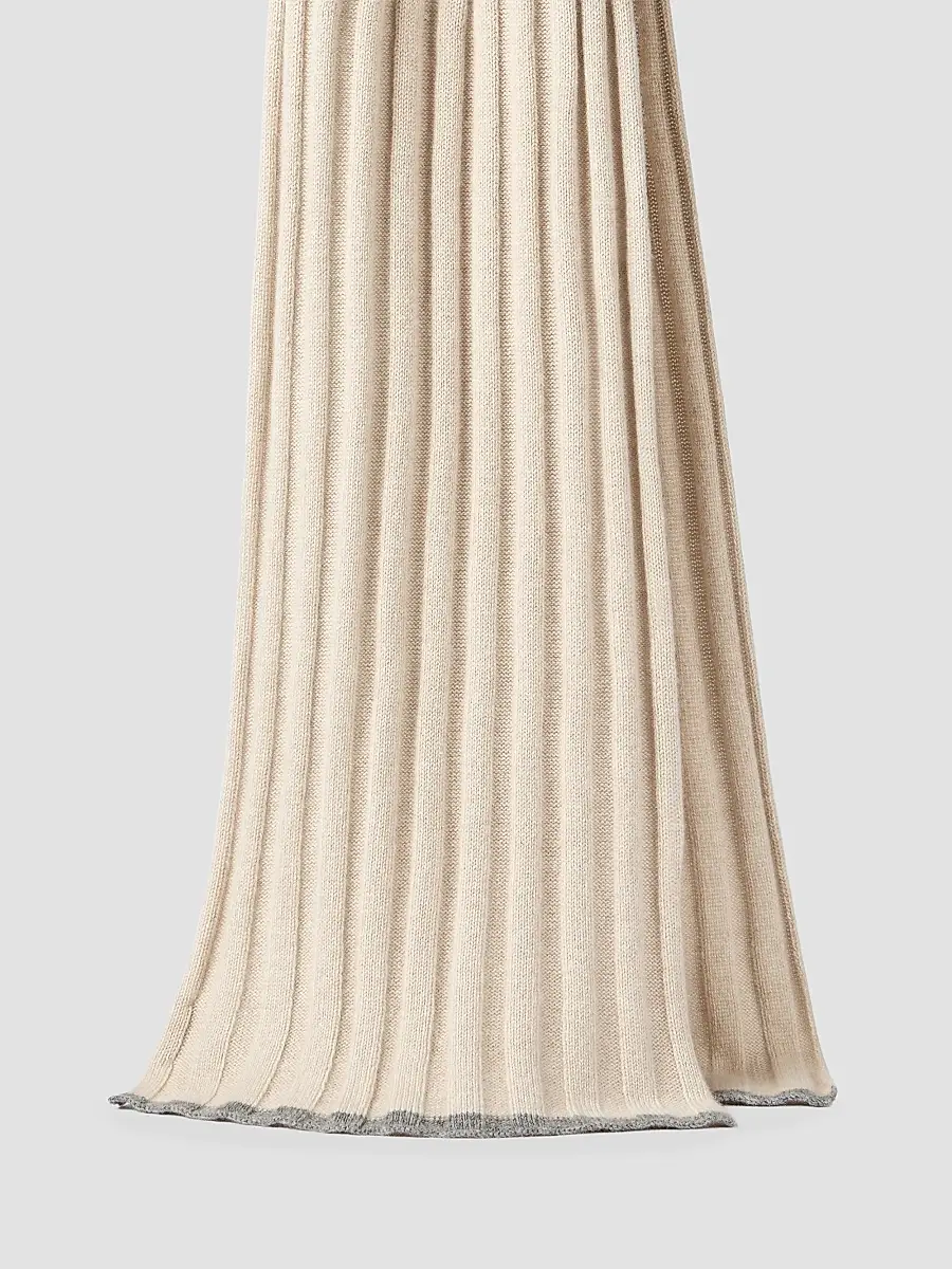 Brunello Cucinelli Men's Cashmere Rib Knit Scarf | Thumbnail 2 Brunello Cucinelli Men's Cashmere Rib Knit Scarf | Thumbnail 2