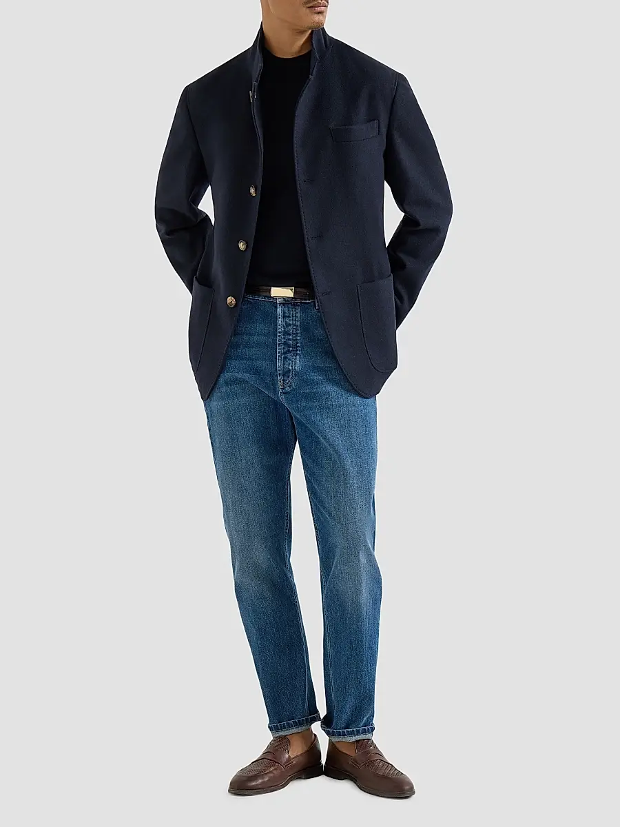 Brunello Cucinelli Men's Lightweight Water-Resistant Cashmere Outerwear Blazer | Thumbnail 2 Brunello Cucinelli Men's Lightweight Water-Resistant Cashmere Outerwear Blazer | Thumbnail 2