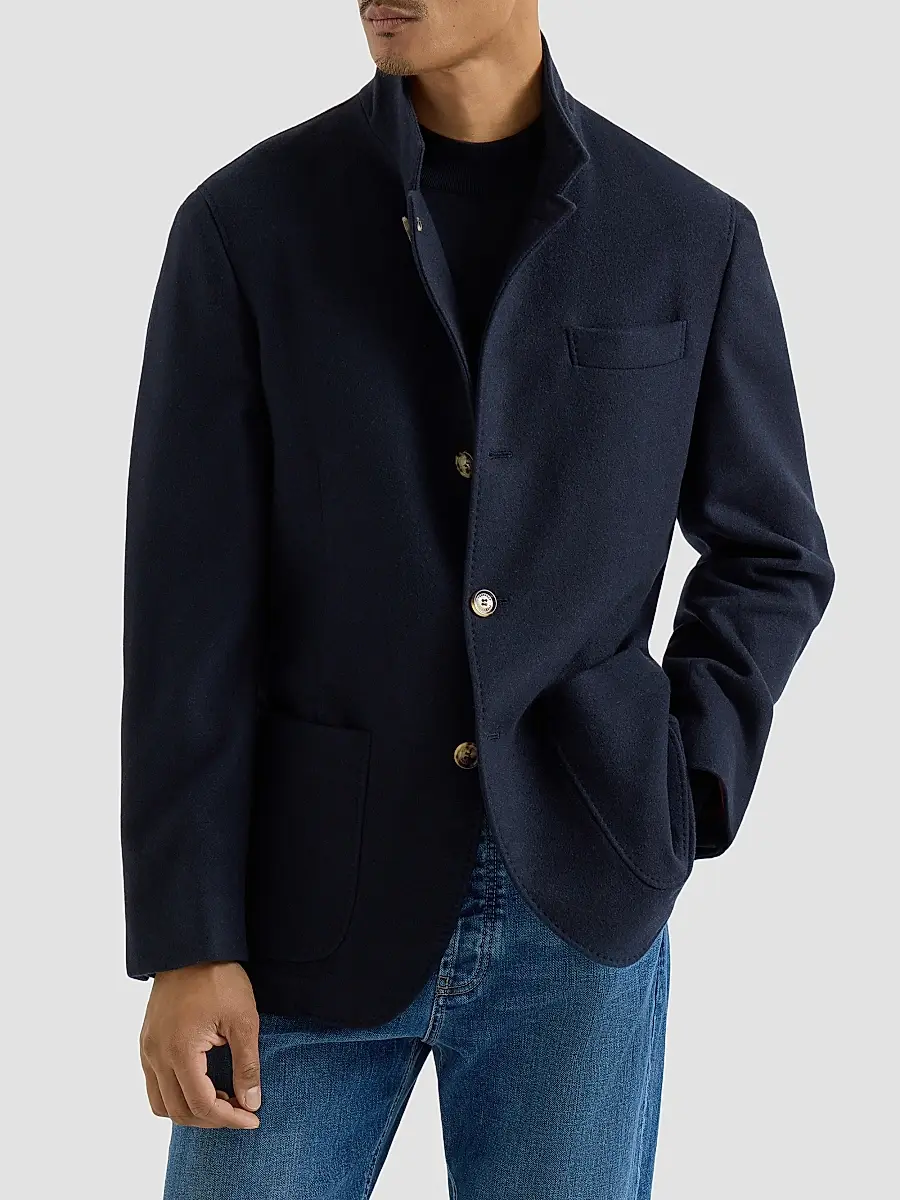 Brunello Cucinelli Men's Lightweight Water-Resistant Cashmere Outerwear Blazer | Thumbnail 3 Brunello Cucinelli Men's Lightweight Water-Resistant Cashmere Outerwear Blazer | Thumbnail 3