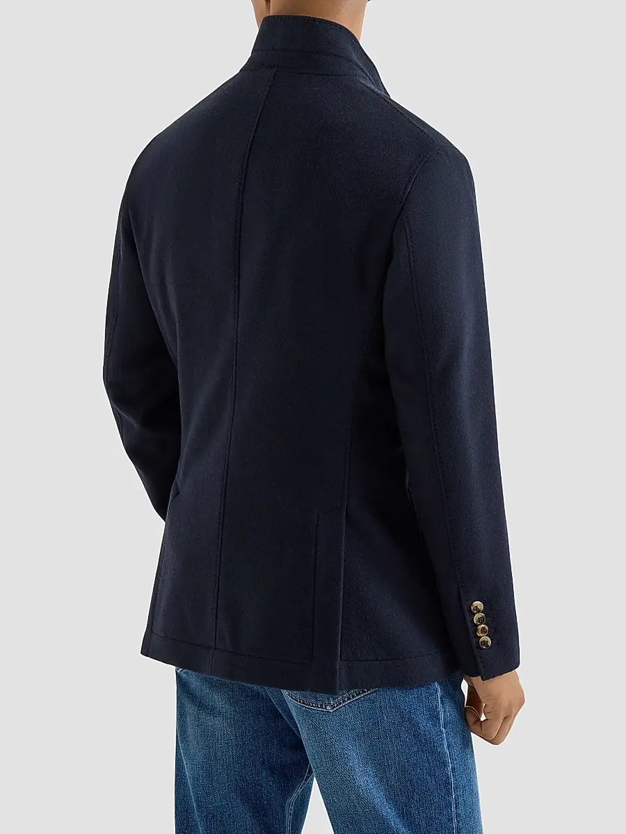 Brunello Cucinelli Men's Lightweight Water-Resistant Cashmere Outerwear Blazer | Thumbnail 4 Brunello Cucinelli Men's Lightweight Water-Resistant Cashmere Outerwear Blazer | Thumbnail 4