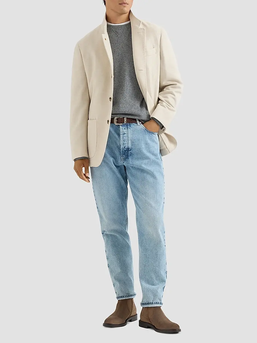 Brunello Cucinelli Men's Lightweight Water-Resistant Cashmere Outerwear Blazer | Thumbnail 2 Brunello Cucinelli Men's Lightweight Water-Resistant Cashmere Outerwear Blazer | Thumbnail 2