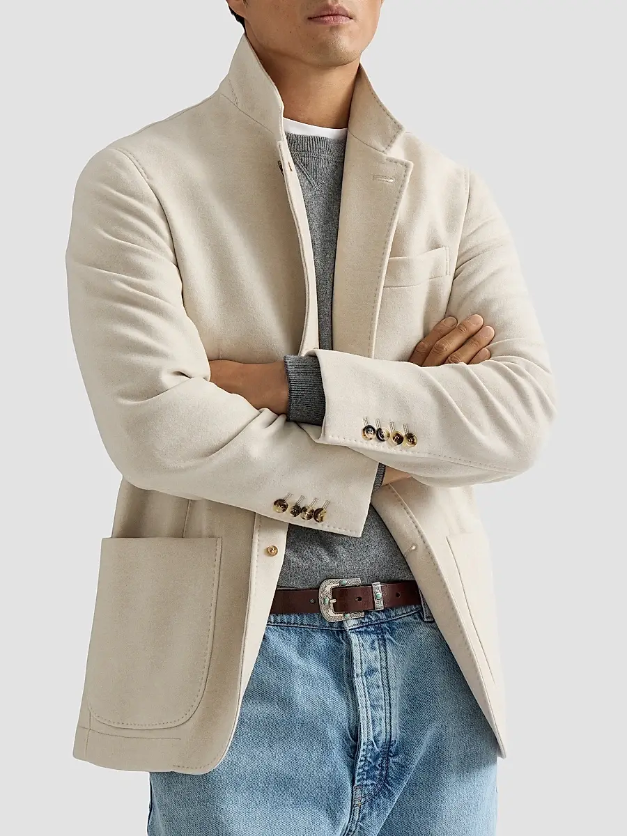 Brunello Cucinelli Men's Lightweight Water-Resistant Cashmere Outerwear Blazer | Thumbnail 5 Brunello Cucinelli Men's Lightweight Water-Resistant Cashmere Outerwear Blazer | Thumbnail 5