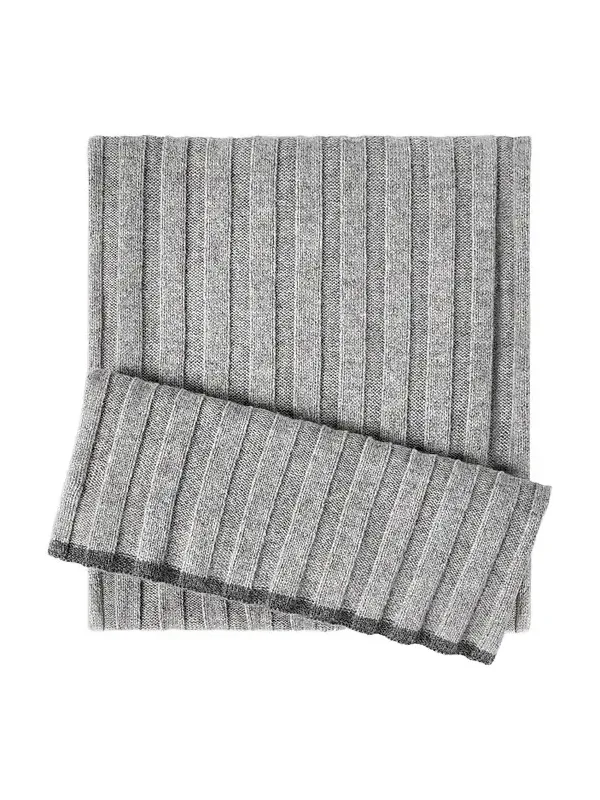 Men's Cashmere Rib Knit Scarf