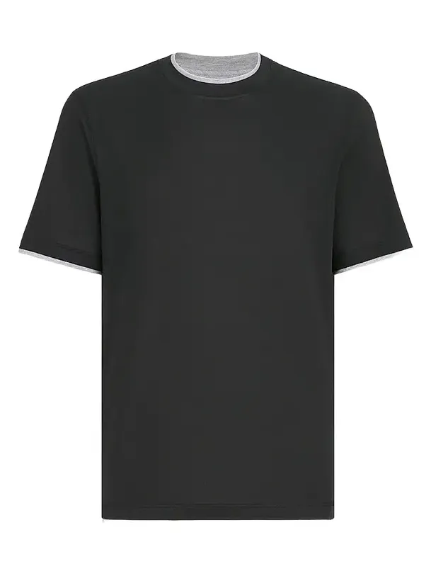 Men's Silk and Cotton Lightweight Jersey Crew-Neck T Shirt