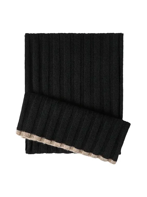Men's Cashmere Rib Knit Scarf