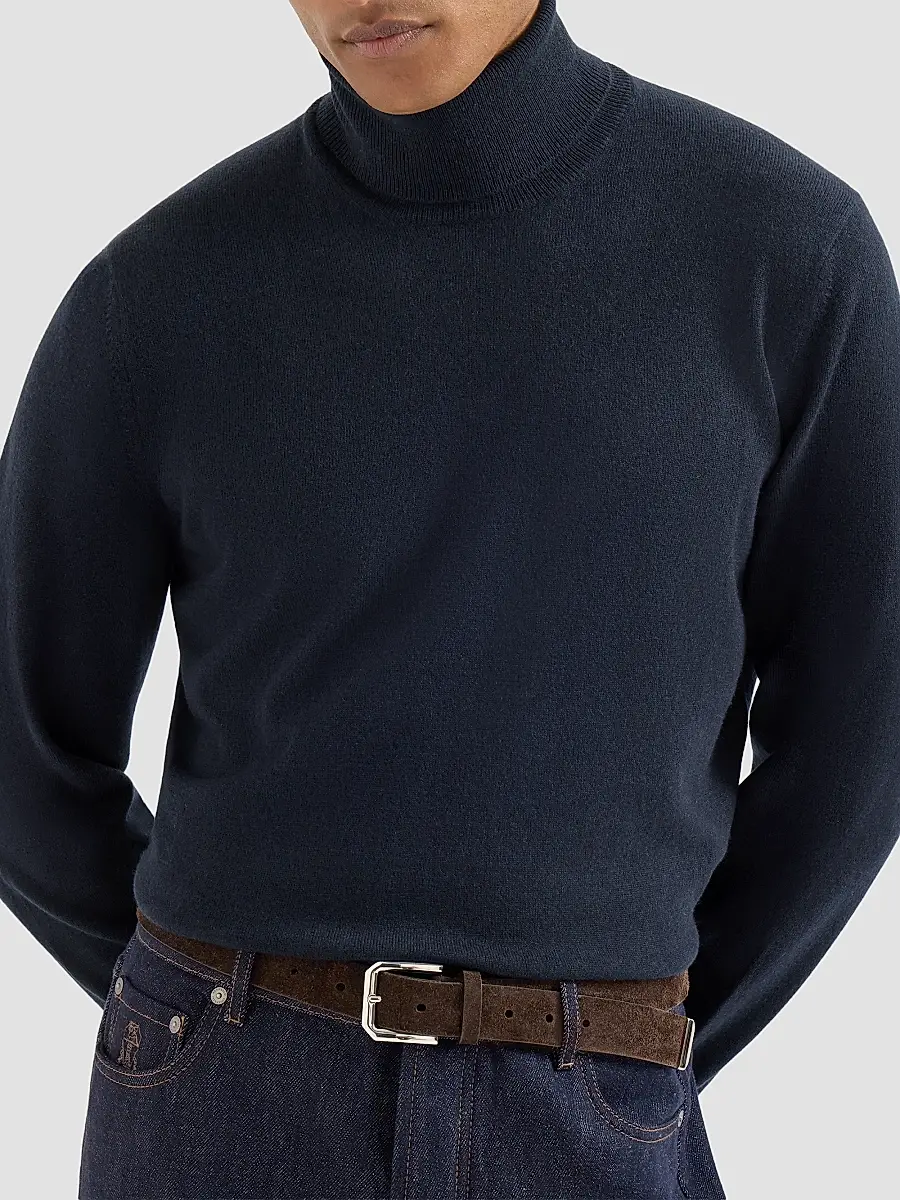 Brunello Cucinelli Men's Cashmere Turtleneck Sweater | Thumbnail 5