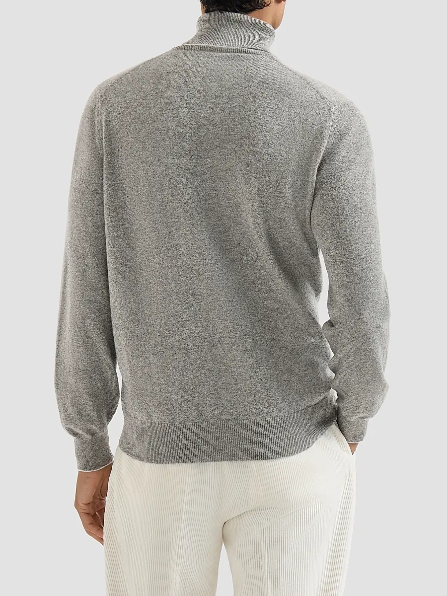 Brunello Cucinelli Men's Cashmere Turtleneck Sweater | Thumbnail 3 Brunello Cucinelli Men's Cashmere Turtleneck Sweater | Thumbnail 3