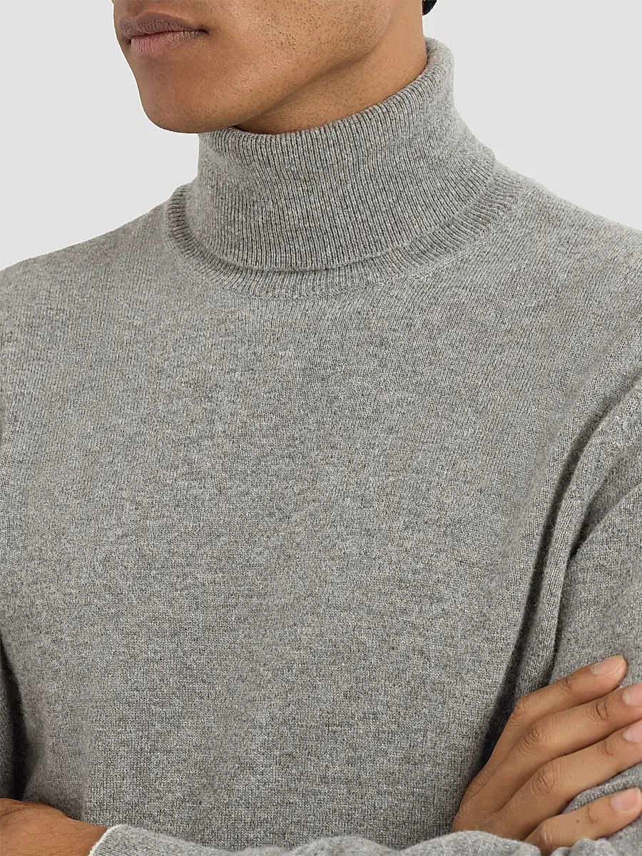 Brunello Cucinelli Men's Cashmere Turtleneck Sweater | Thumbnail 5 Brunello Cucinelli Men's Cashmere Turtleneck Sweater | Thumbnail 5