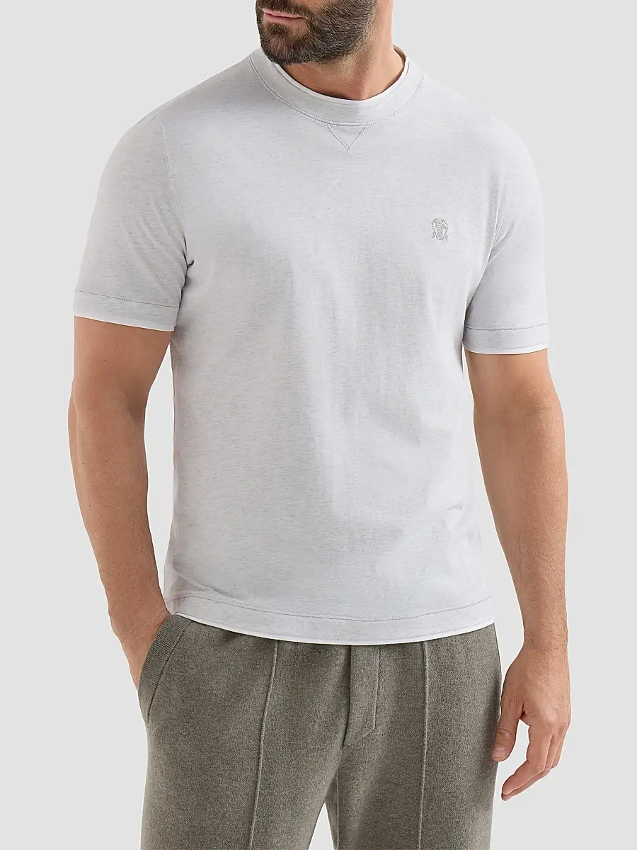 Brunello Cucinelli Men's Cotton Jersey Crew-Neck T-Shirt | Thumbnail 3 Brunello Cucinelli Men's Cotton Jersey Crew-Neck T-Shirt | Thumbnail 3