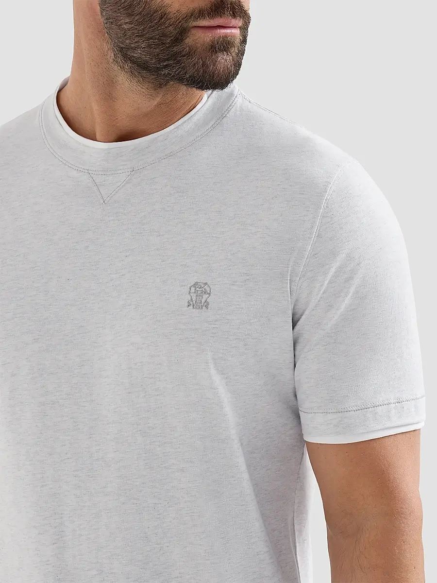 Brunello Cucinelli Men's Cotton Jersey Crew-Neck T-Shirt | Thumbnail 5 Brunello Cucinelli Men's Cotton Jersey Crew-Neck T-Shirt | Thumbnail 5
