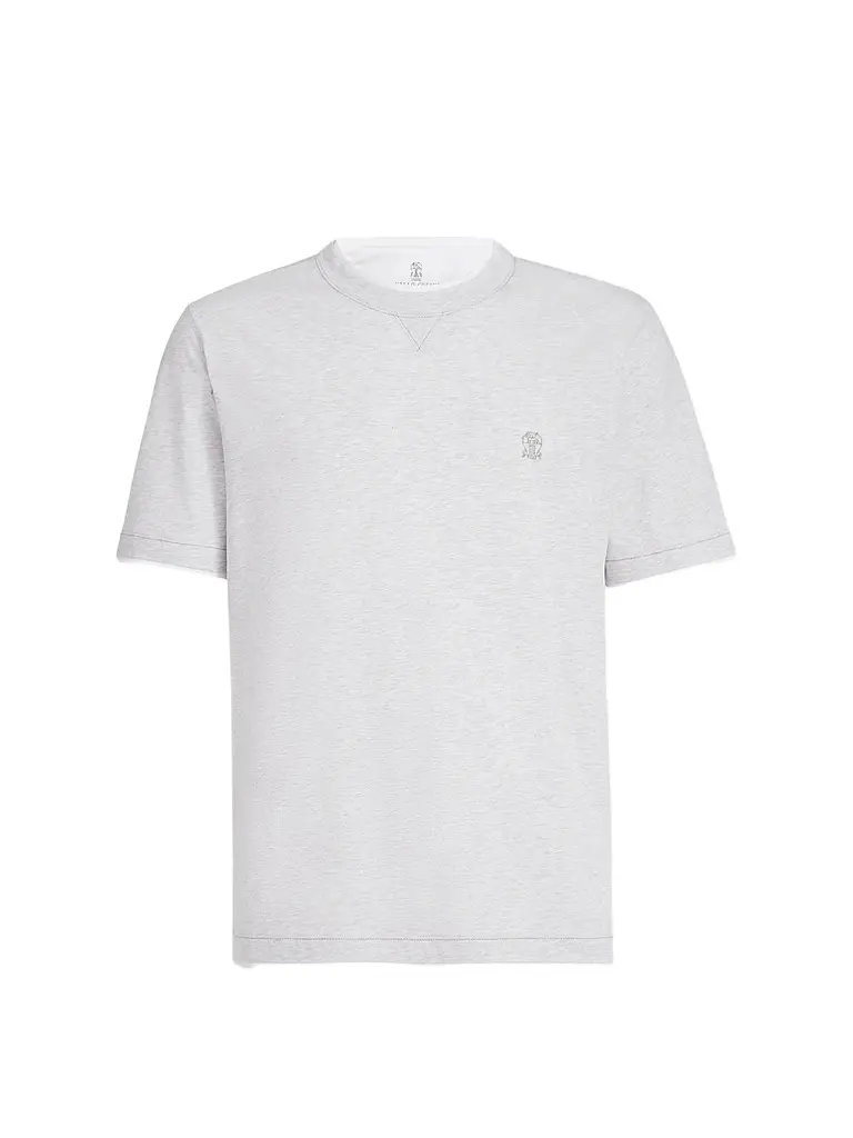 Brunello Cucinelli Men's Cotton Jersey Crew-Neck T-Shirt - Pearl Grey - Size Small | Image 1 Brunello Cucinelli Men's Cotton Jersey Crew-Neck T-Shirt - Pearl Grey - Size Small | Image 1