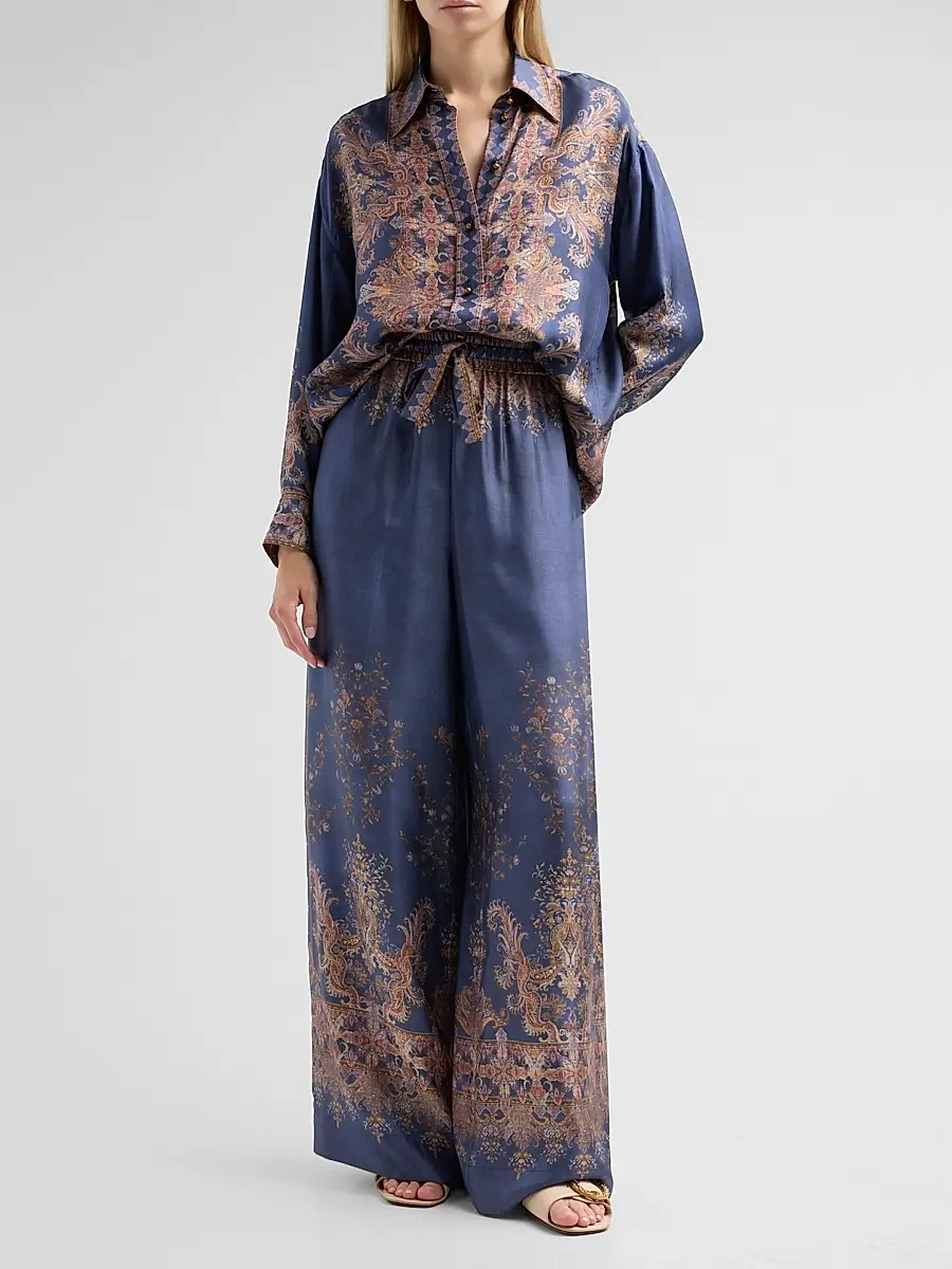 Zimmermann Women's Valiant Paisley Silk Relaxed Shirt | Thumbnail 2