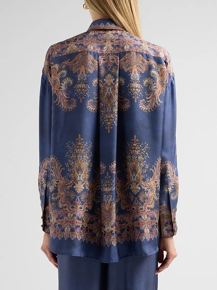Zimmermann Women's Valiant Paisley Silk Relaxed Shirt | Thumbnail 3