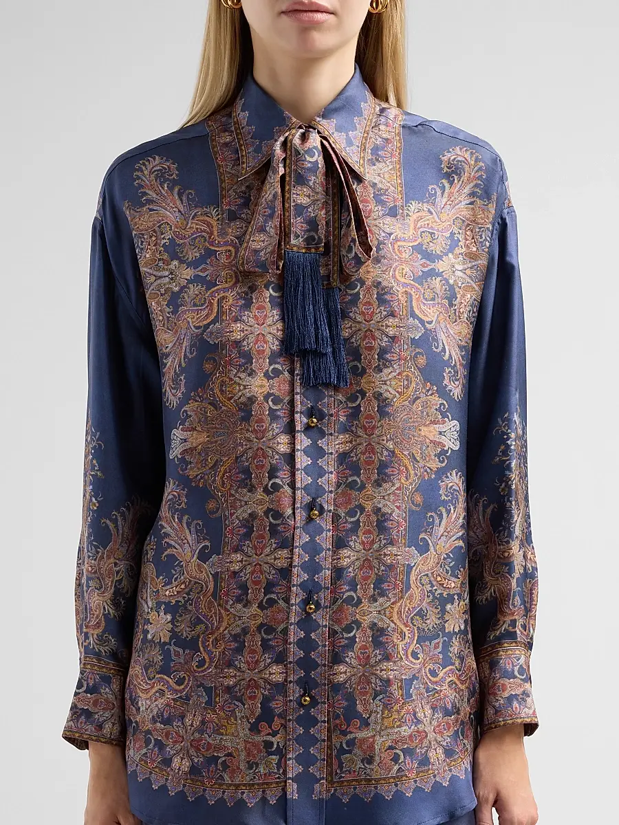 Zimmermann Women's Valiant Paisley Silk Relaxed Shirt | Thumbnail 5