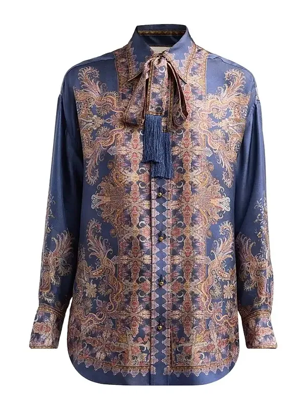 Women's Valiant Paisley Silk Relaxed Shirt