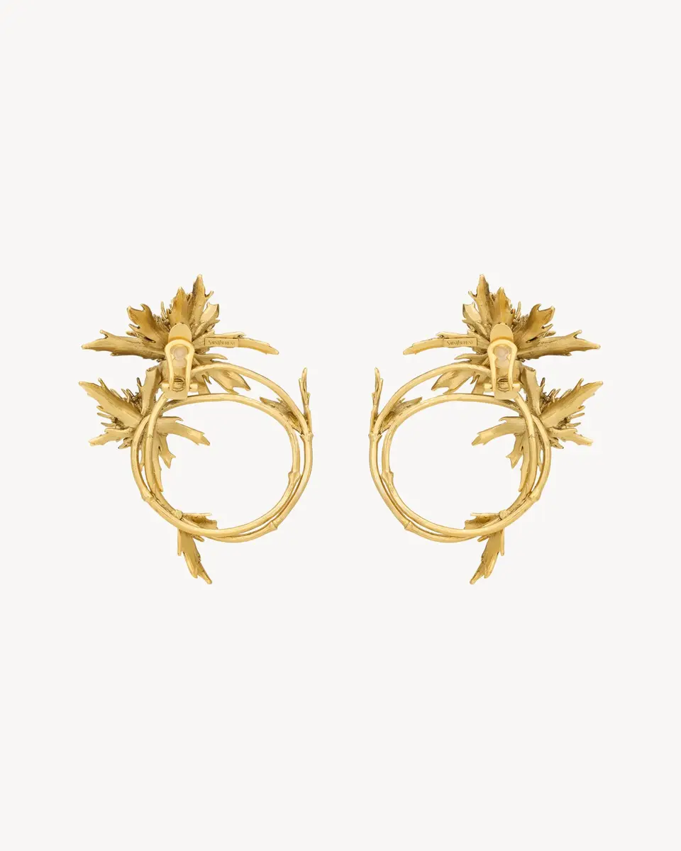 Yves Saint Laurent Thistle knocker earrings in metal | Thumbnail 2