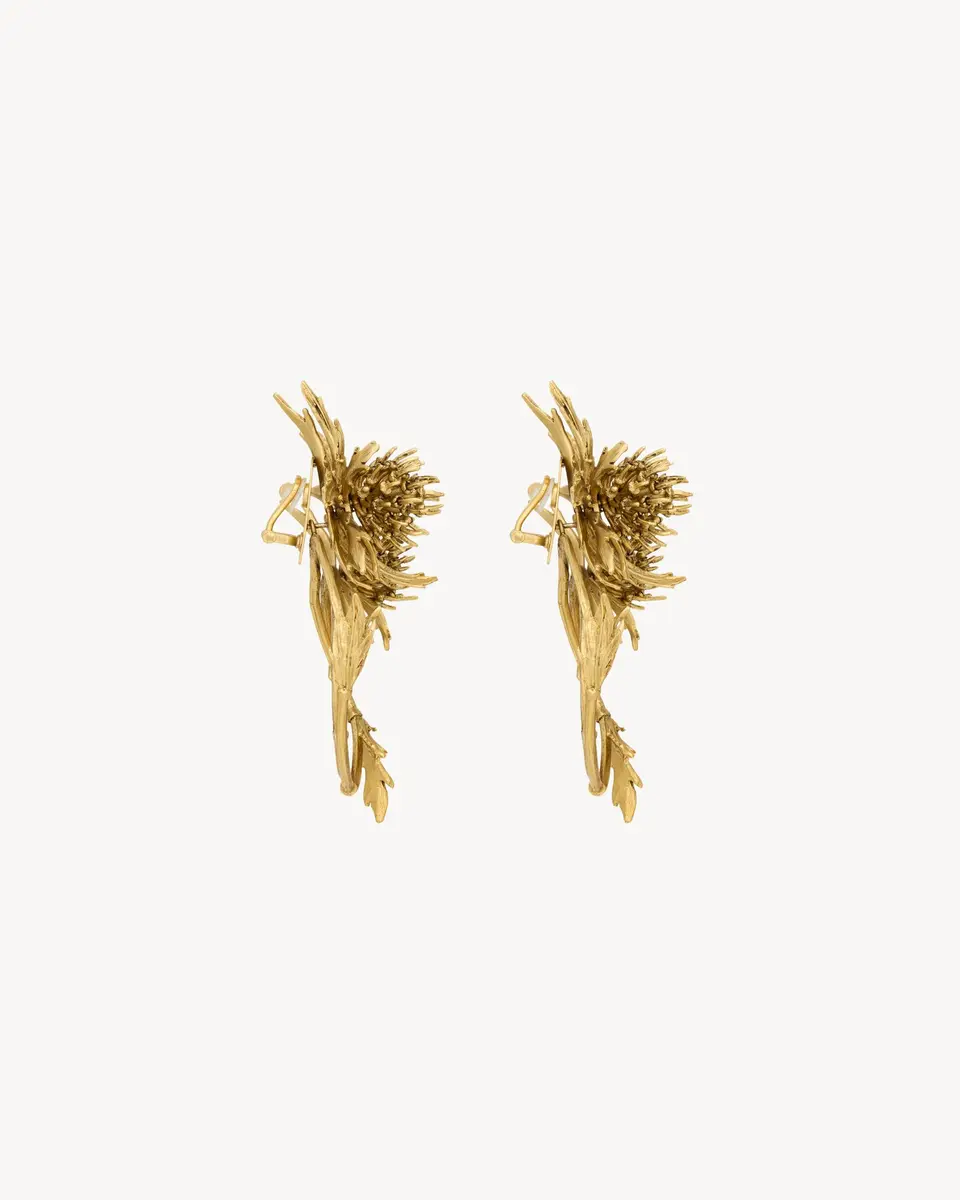 Yves Saint Laurent Thistle knocker earrings in metal | Thumbnail 3